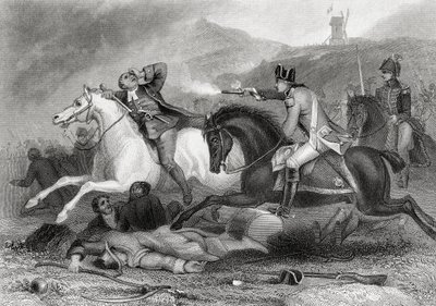 Rebel leader Father Clinch being shot at the Battle of Vinegar Hill, Enniscorthy, County Wexford, Ireland in 1798, from The History of Ireland by Thomas Wright, published c.1854 by Henry Warren